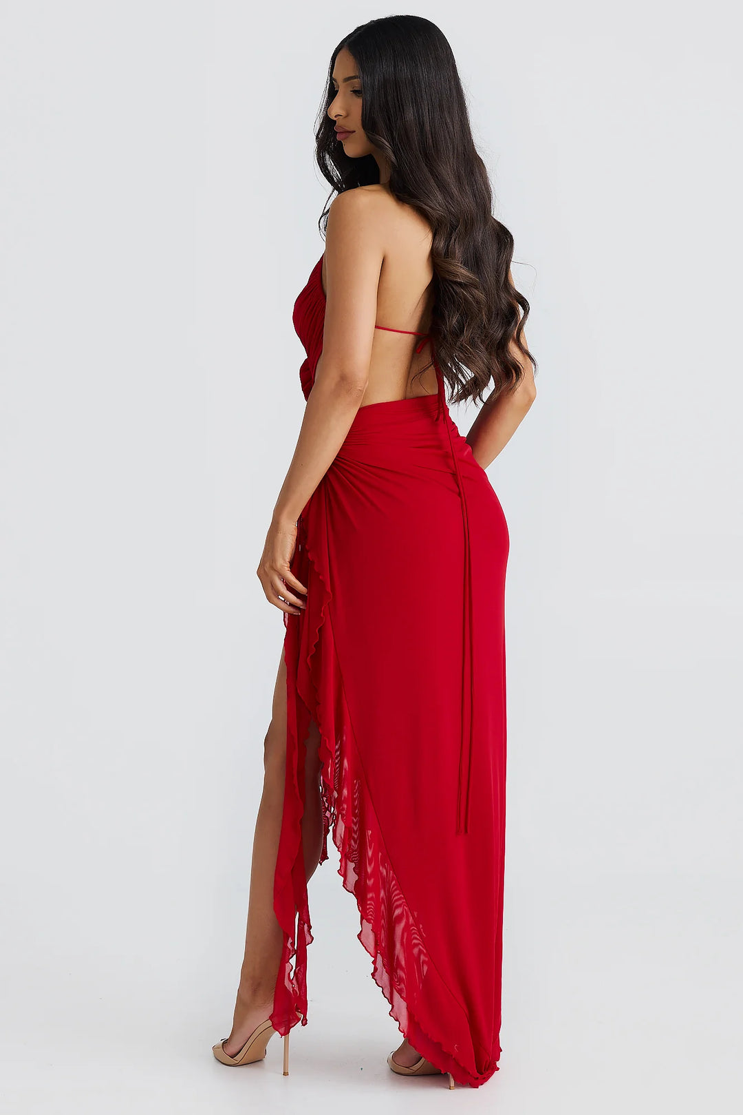 Vera - Sheer Rosette Maxi Dress