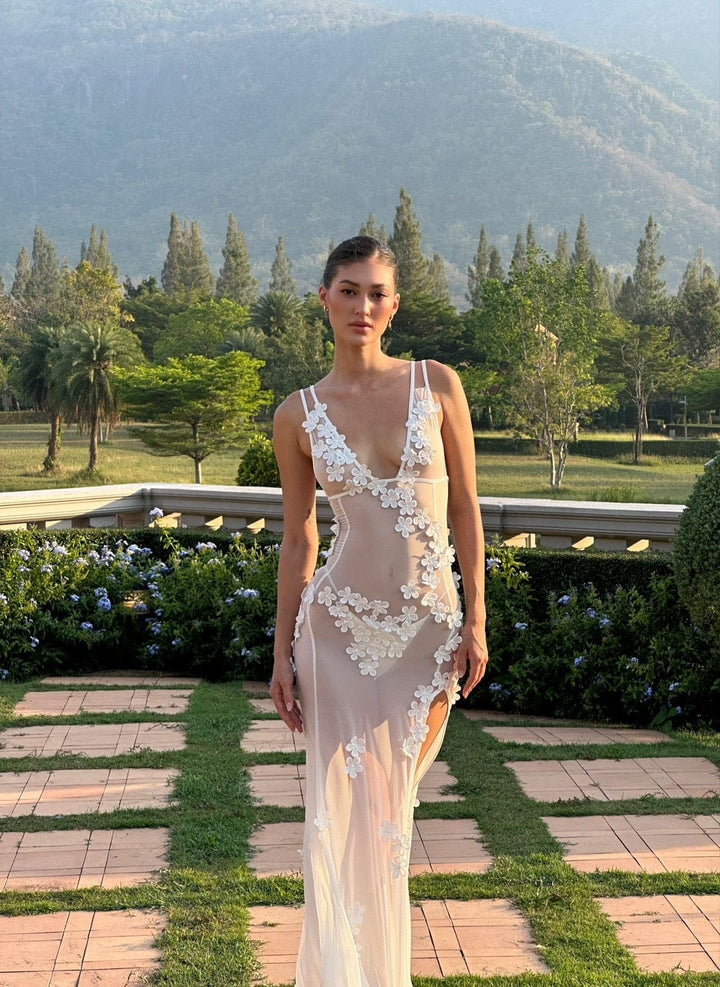 Liora - Floral Sheer Maxi Dress