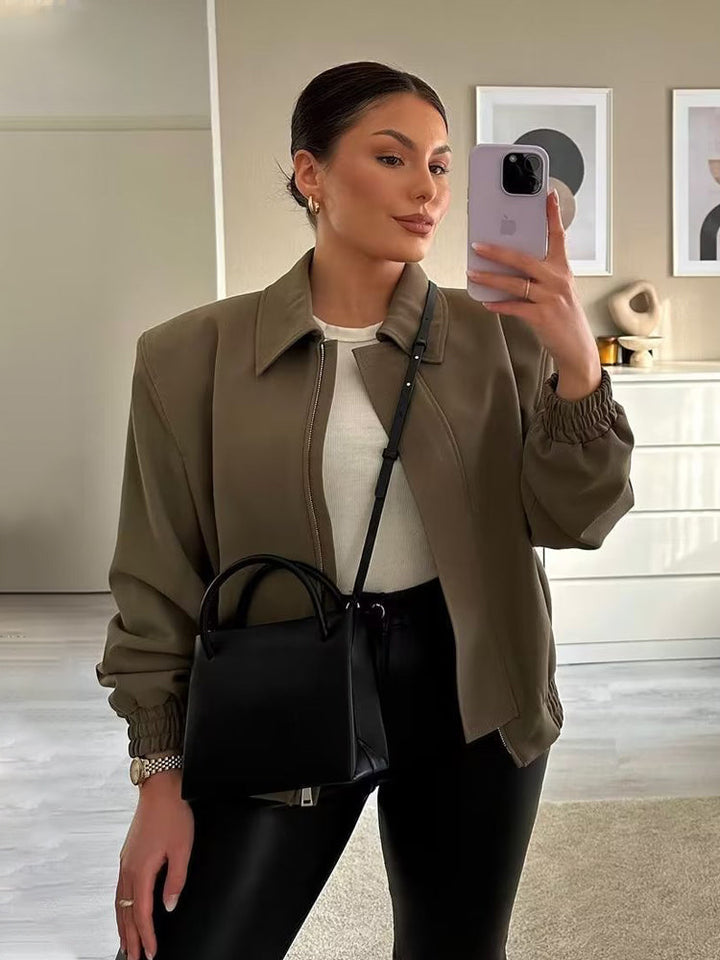 Sloane Zip-Up Bomber Jacket