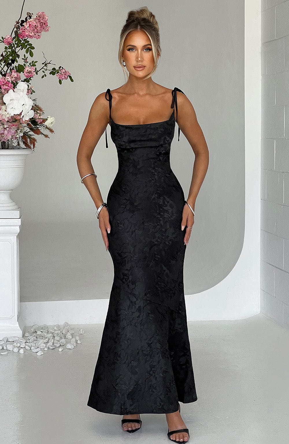 Natalie - Floral Drape Maxi Dress