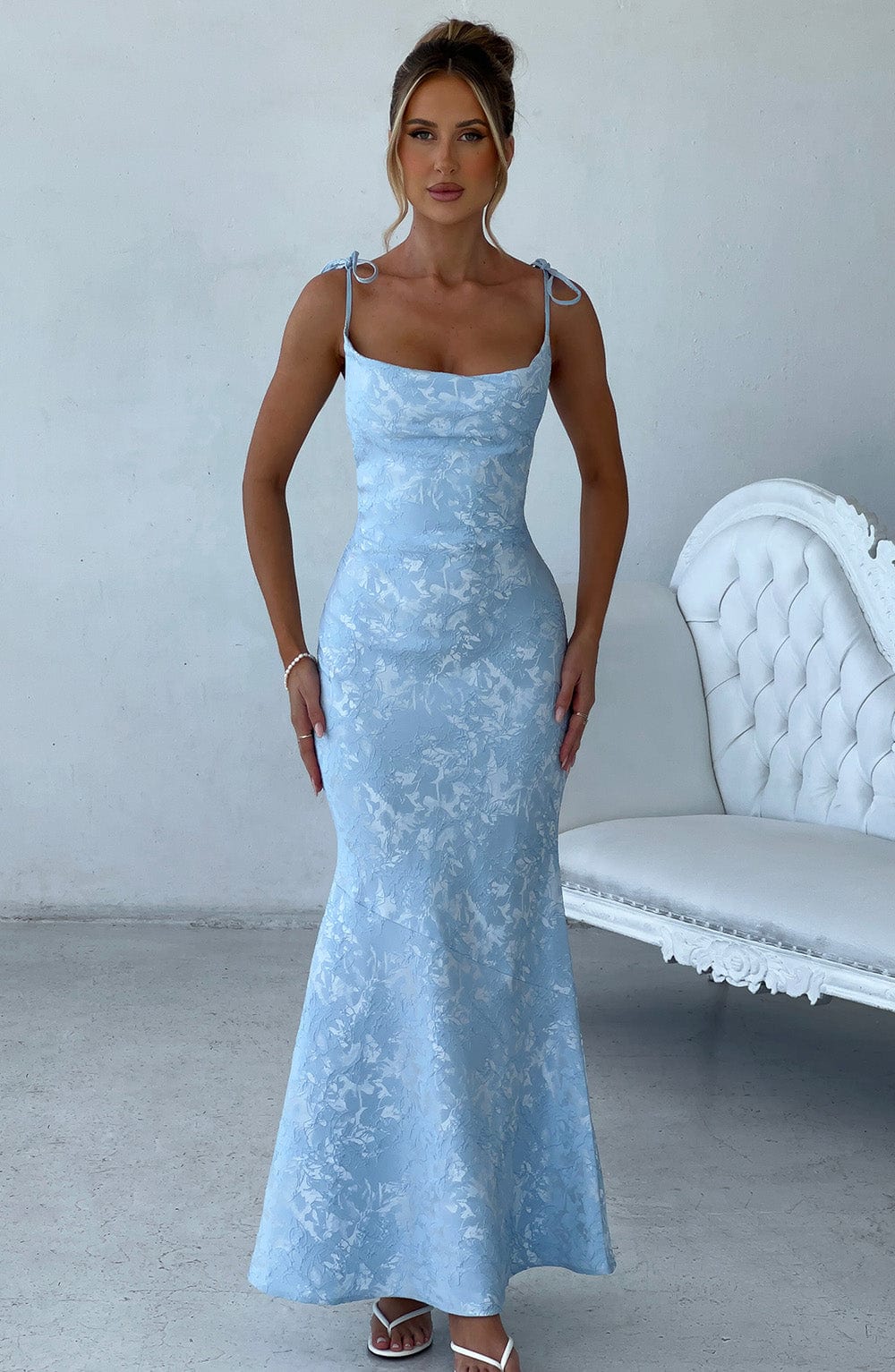 Natalie - Floral Drape Maxi Dress