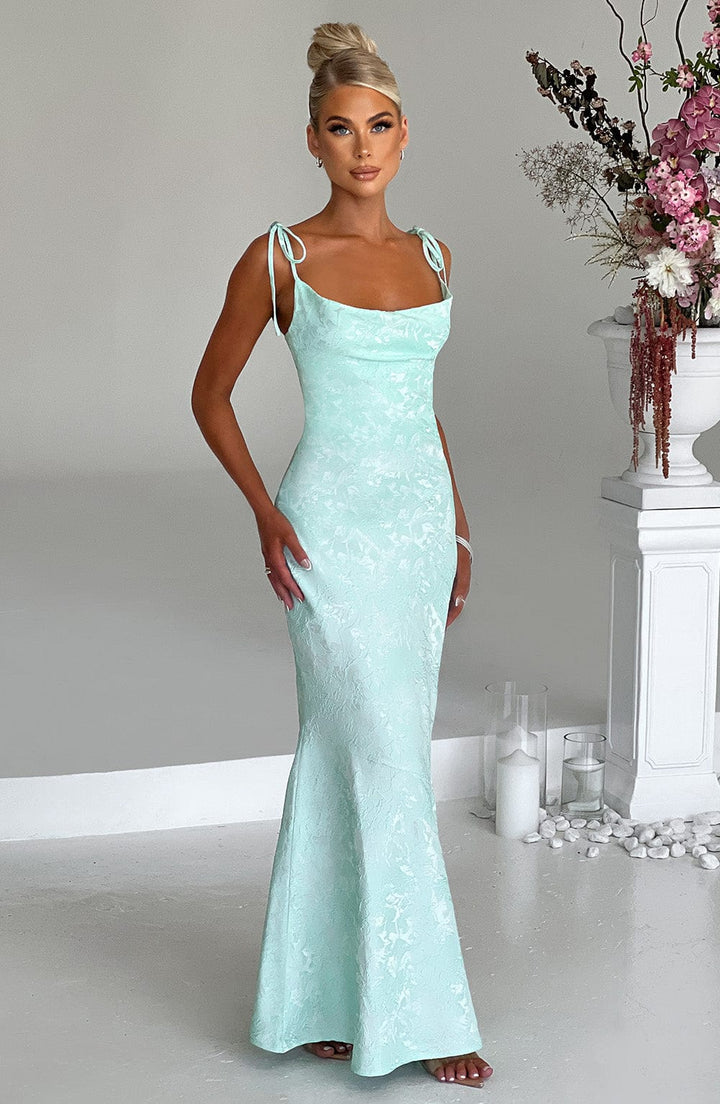 Natalie - Floral Drape Maxi Dress