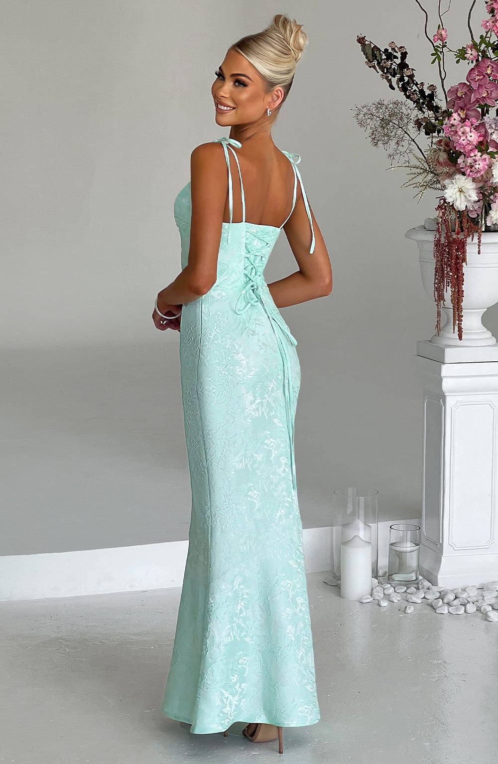 Natalie - Floral Drape Maxi Dress