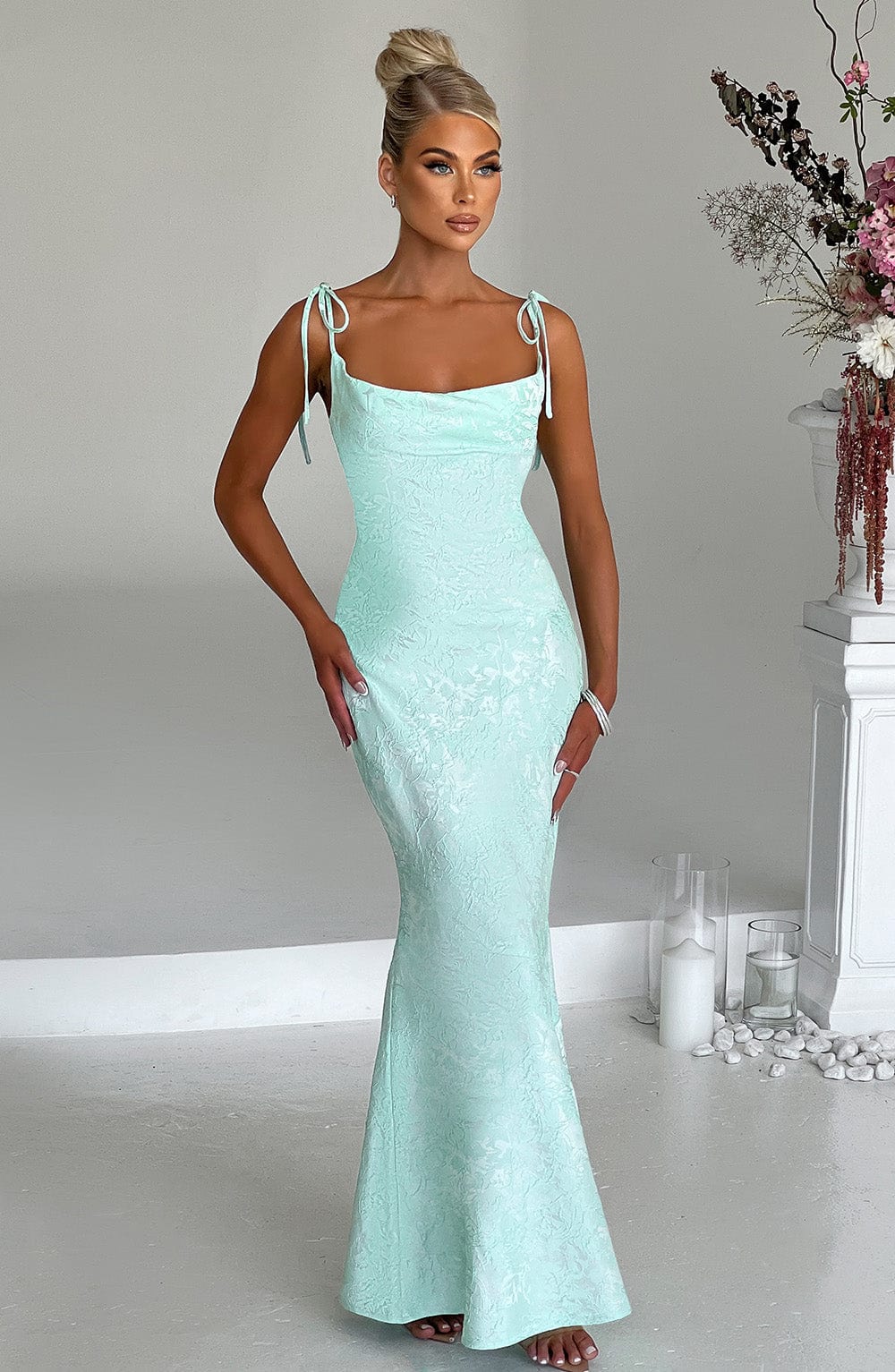 Natalie - Floral Drape Maxi Dress