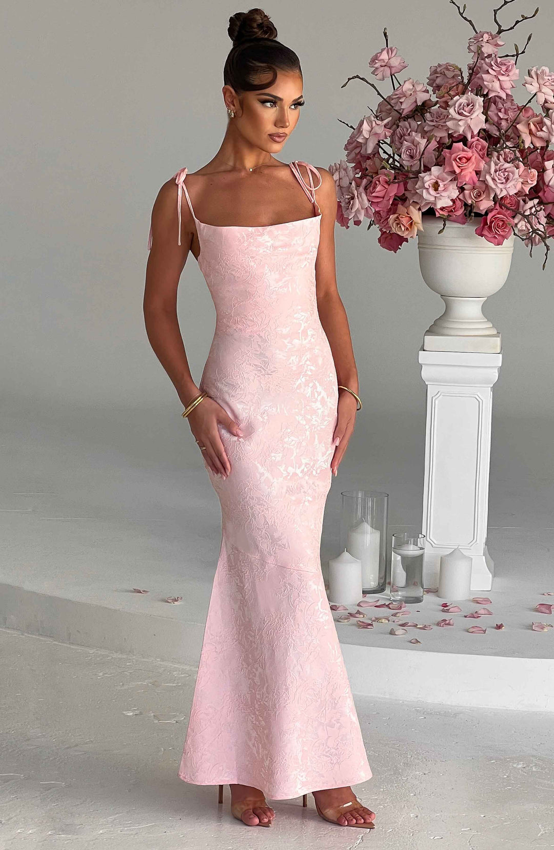 Natalie - Floral Drape Maxi Dress