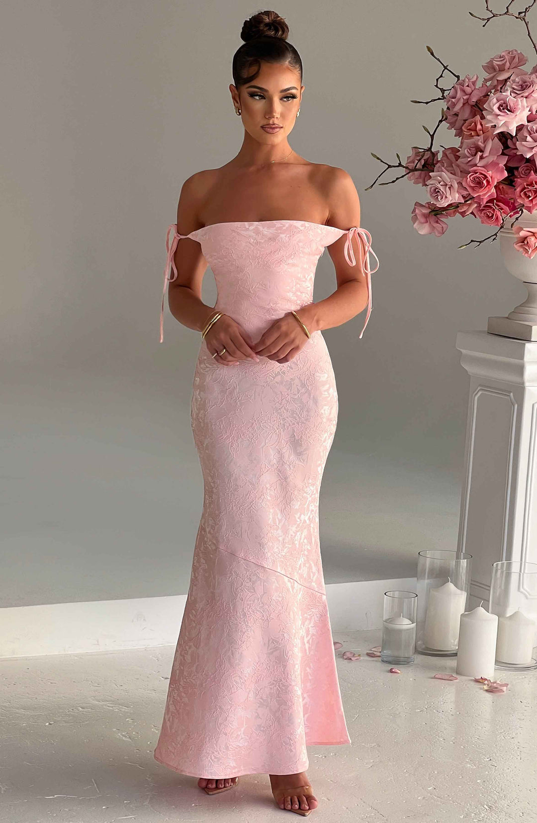 Natalie - Floral Drape Maxi Dress