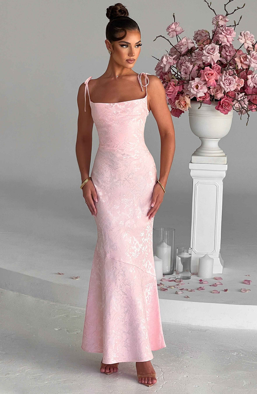 Natalie - Floral Drape Maxi Dress