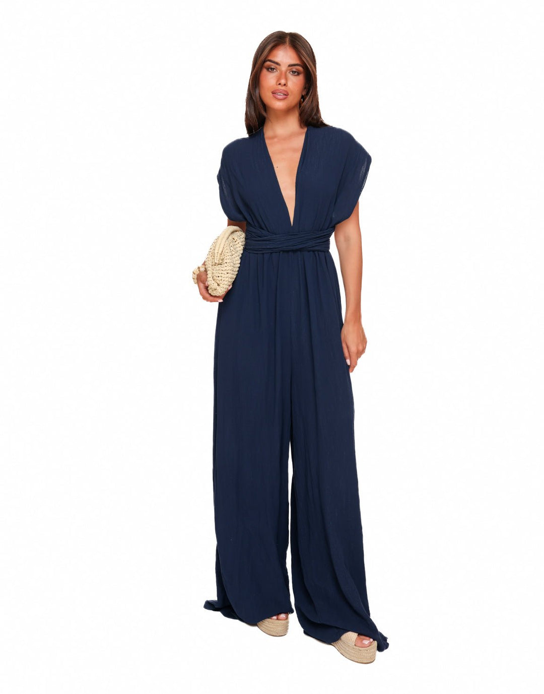 Navy Halter Lurex - Jumpsuit