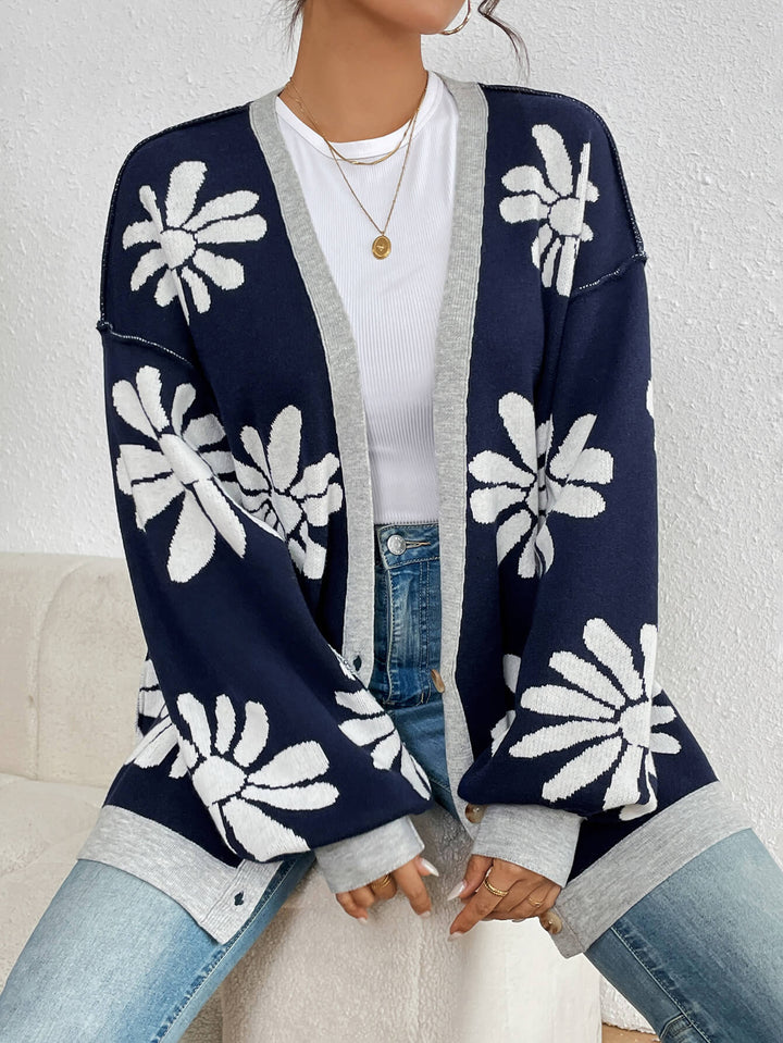 Midnight Bloom Knit Cardigan