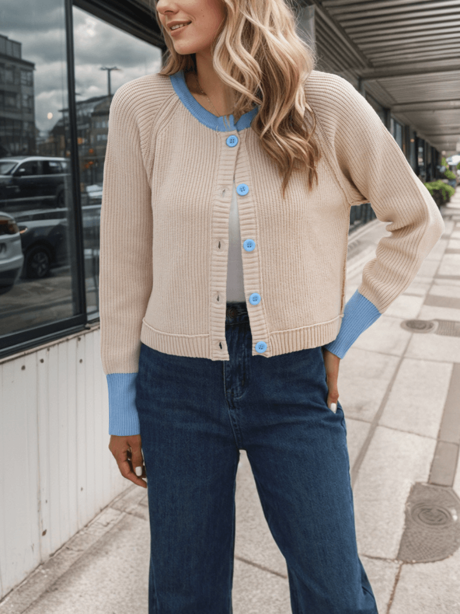 Silver Cove Contrast Trim Cardigan