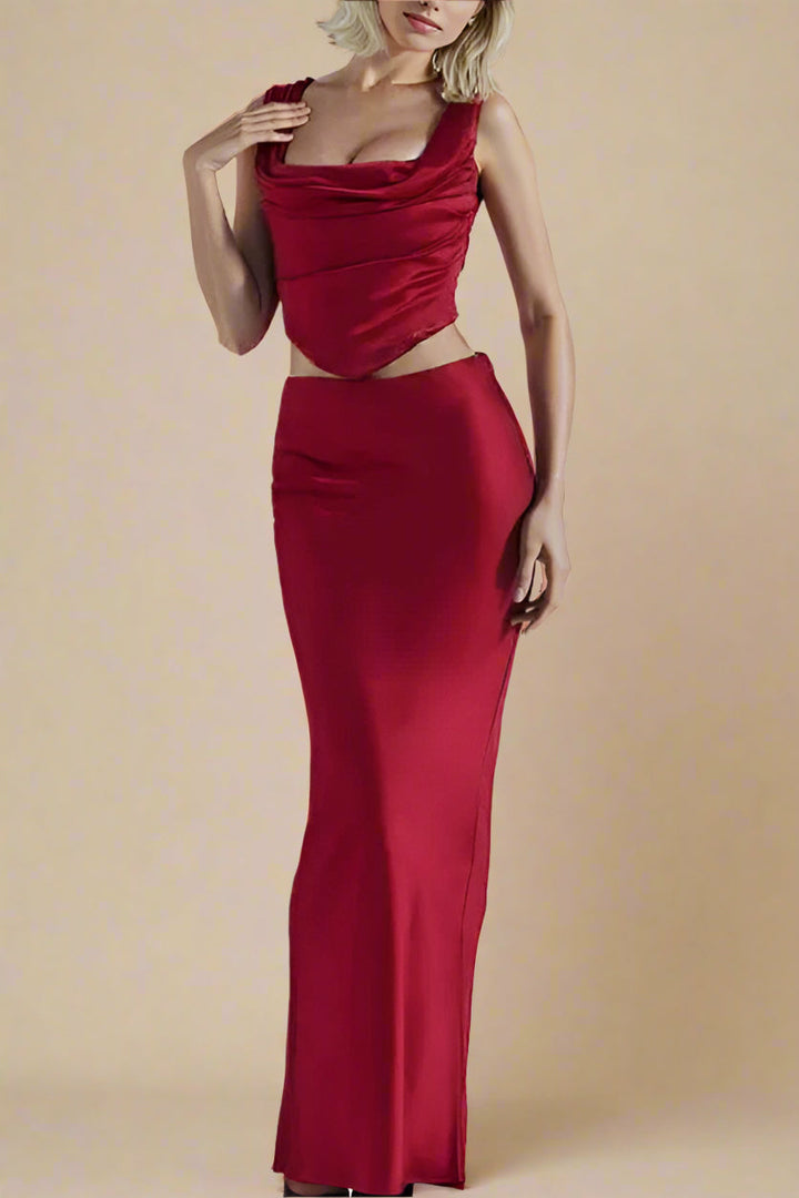 Veloura Cutout Cowl Maxi Set