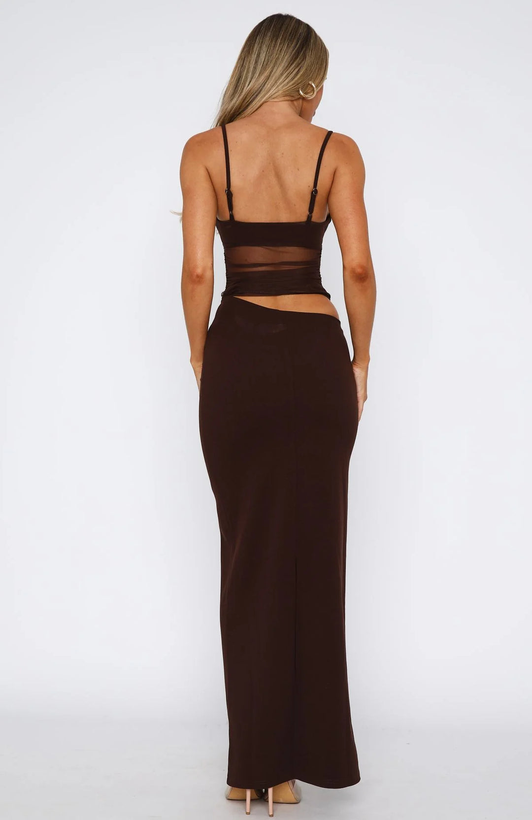 Aria - Mesh Cut-Out Maxi Dress