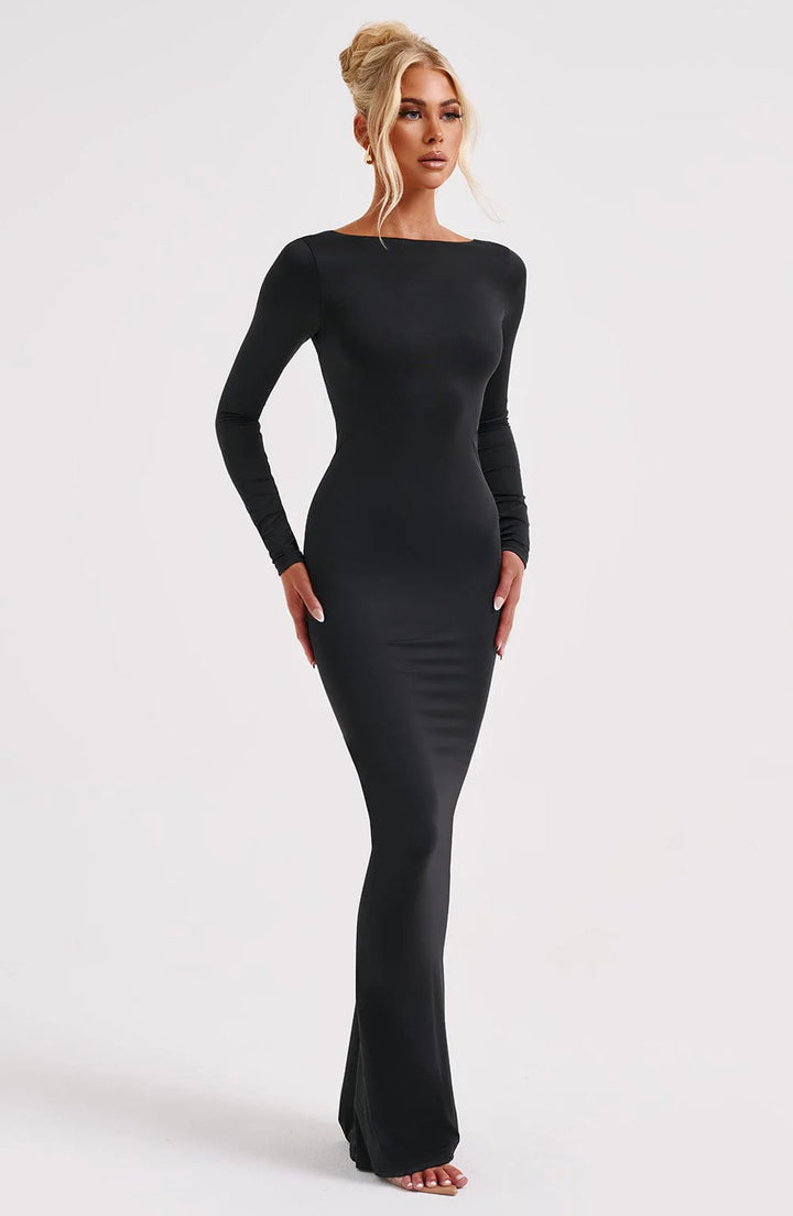 Siena - Ruched Backless Maxi Dress