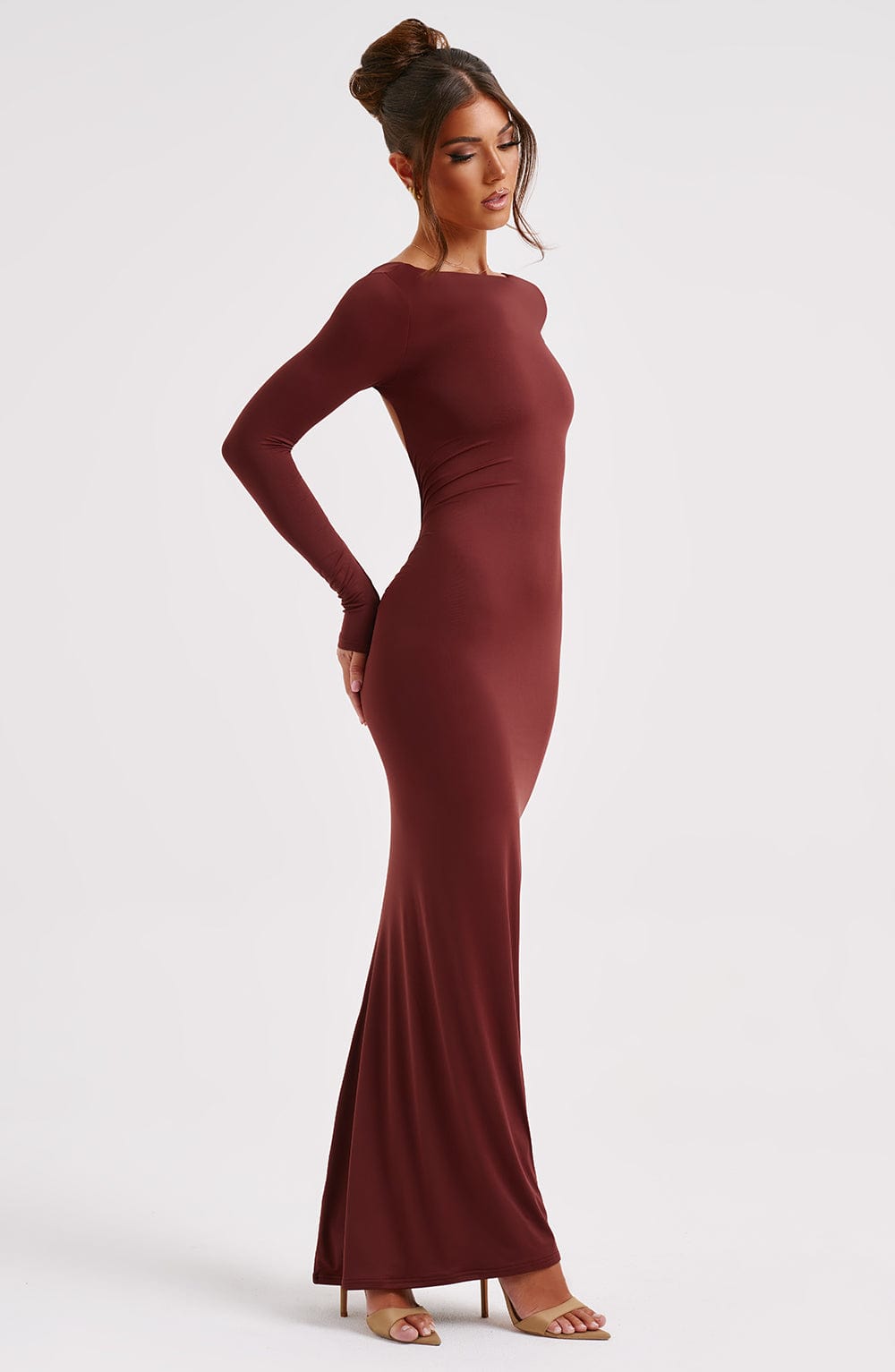 Siena - Ruched Backless Maxi Dress