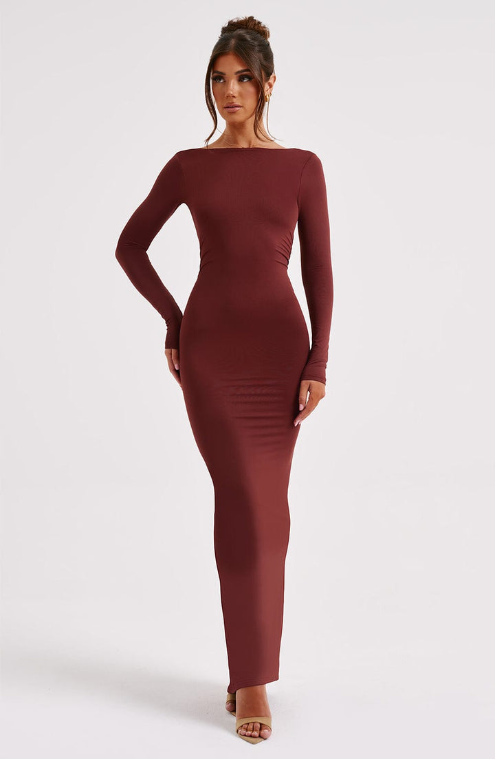 Siena - Ruched Backless Maxi Dress