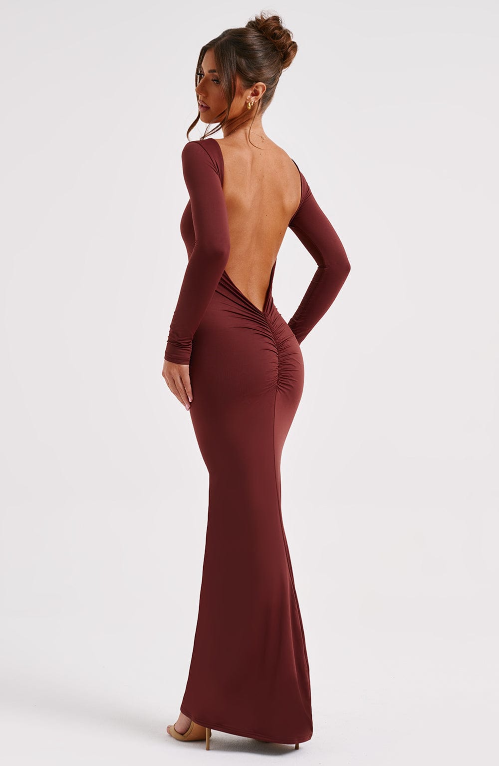 Siena - Ruched Backless Maxi Dress