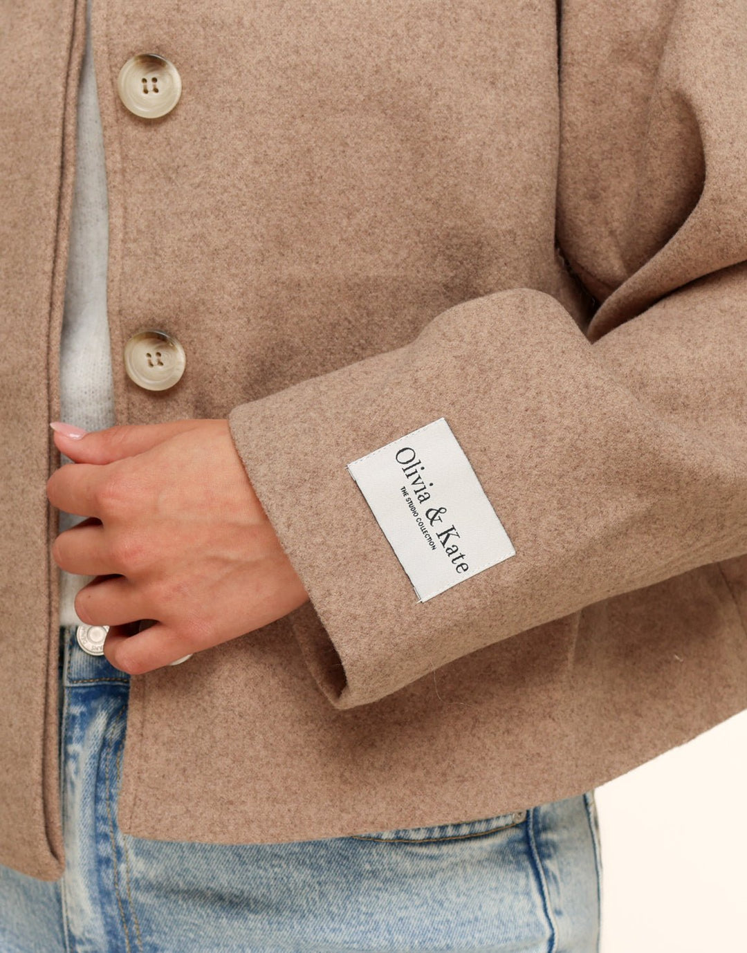 Taupe Short STUDIO Coat - Jacket