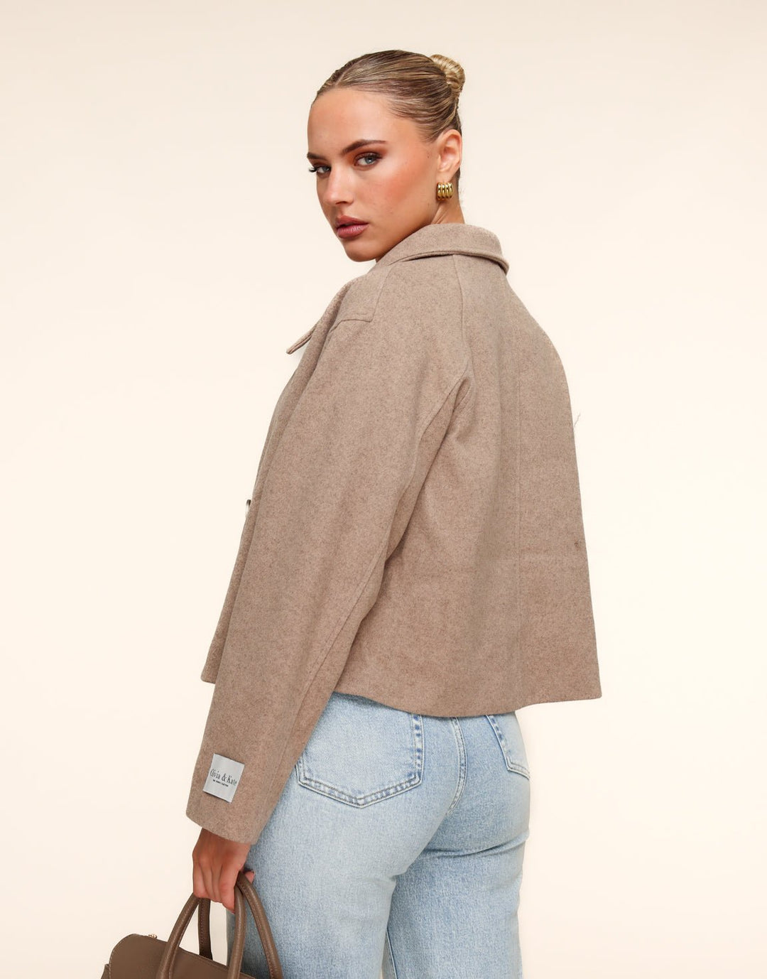 Taupe Short STUDIO Coat - Jacket