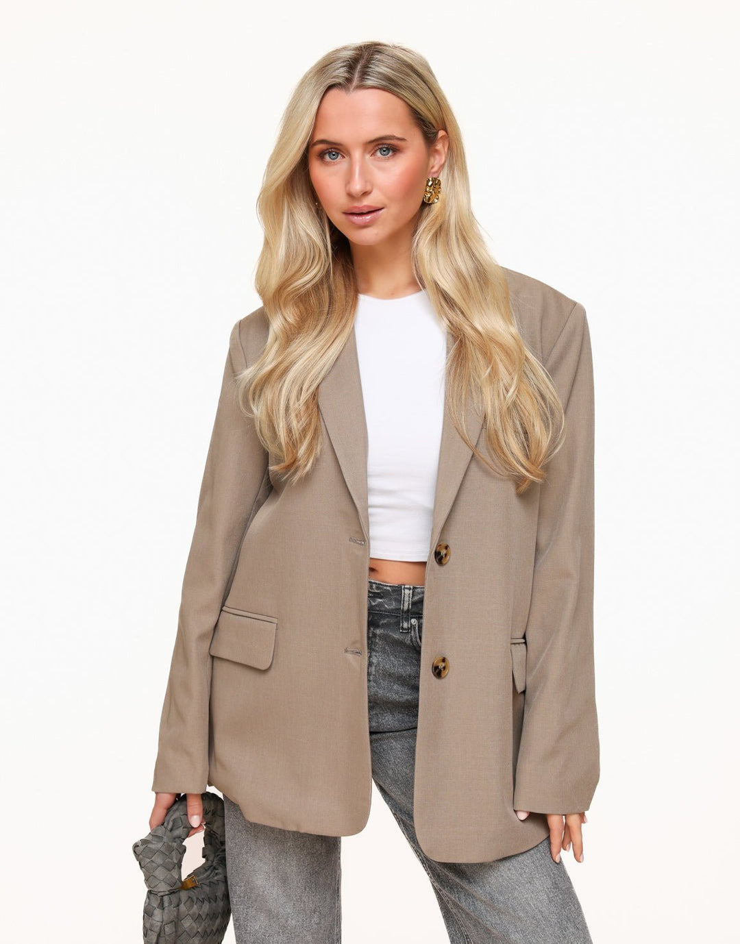 Taupe Open Back Oversized - Blazer