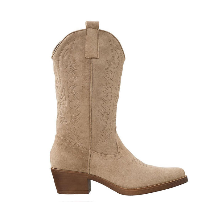 Beige Suede Cowboy - Boots