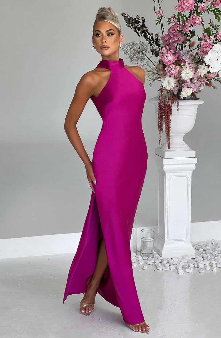 Victoria - Halter Satin Gown