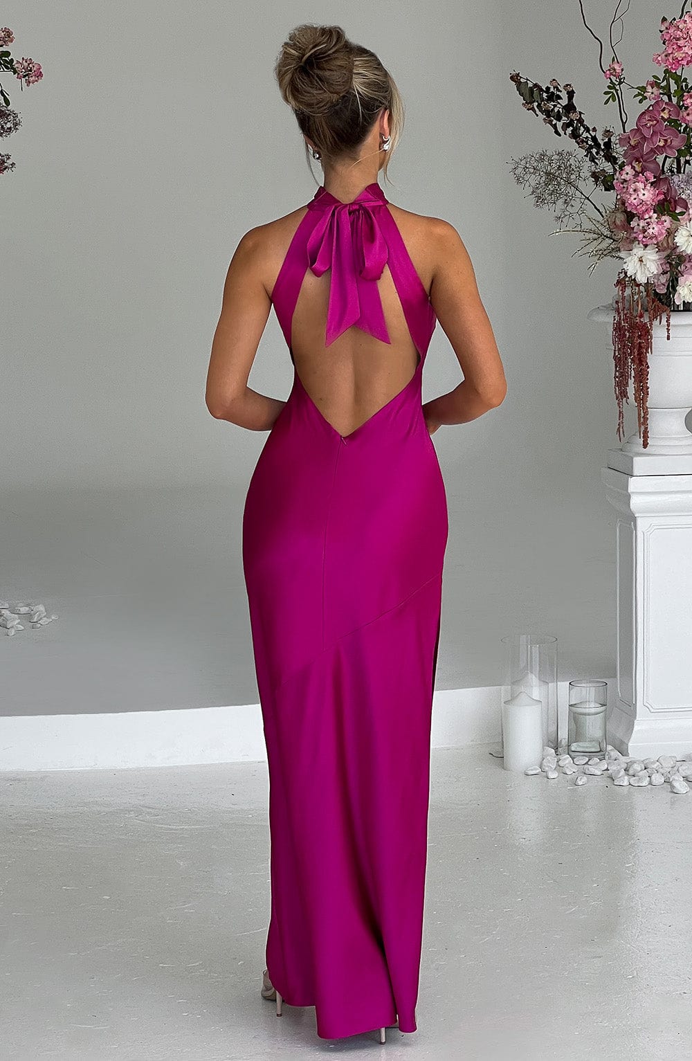 Victoria - Halter Satin Gown
