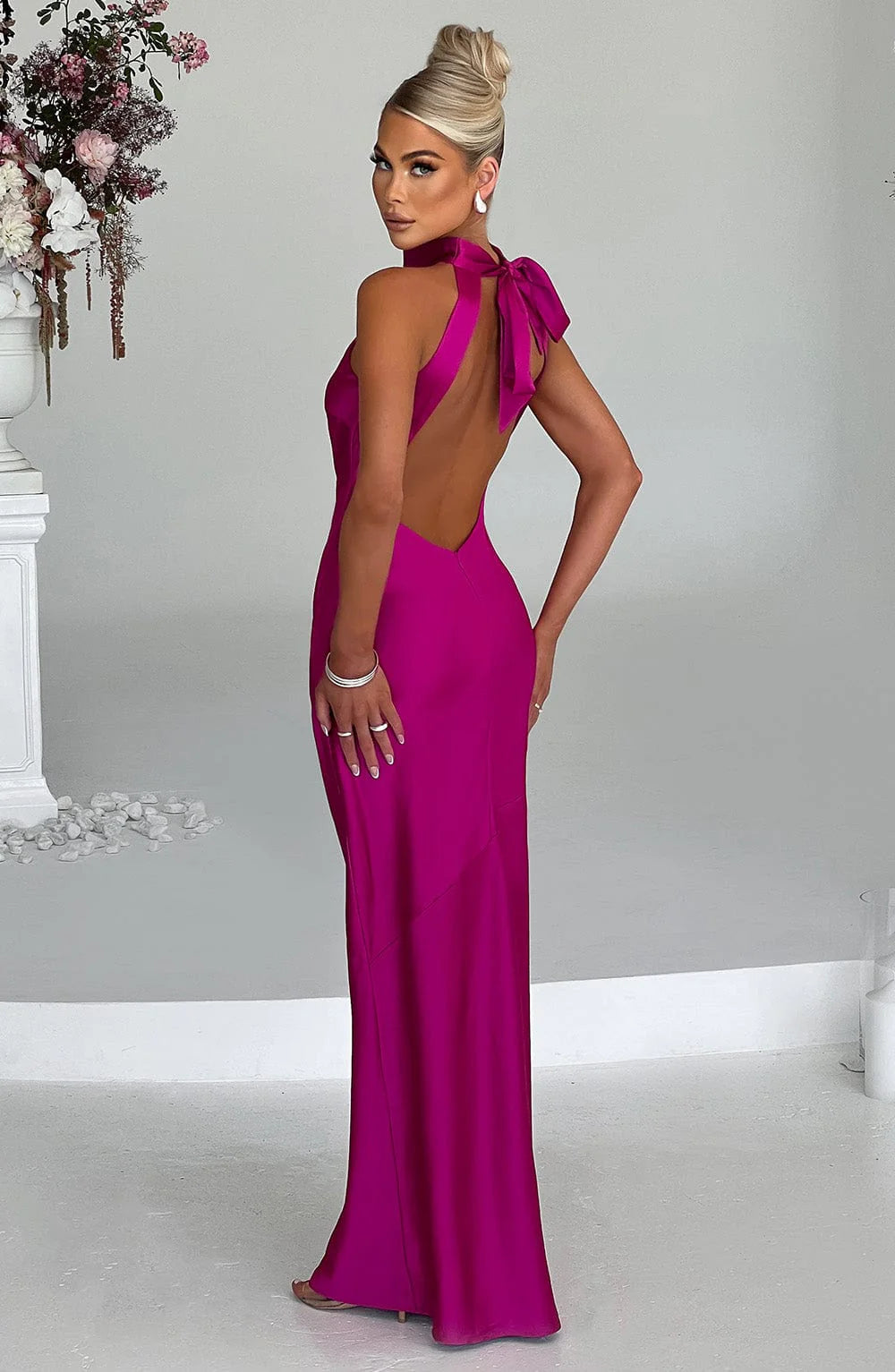 Victoria - Halter Satin Gown