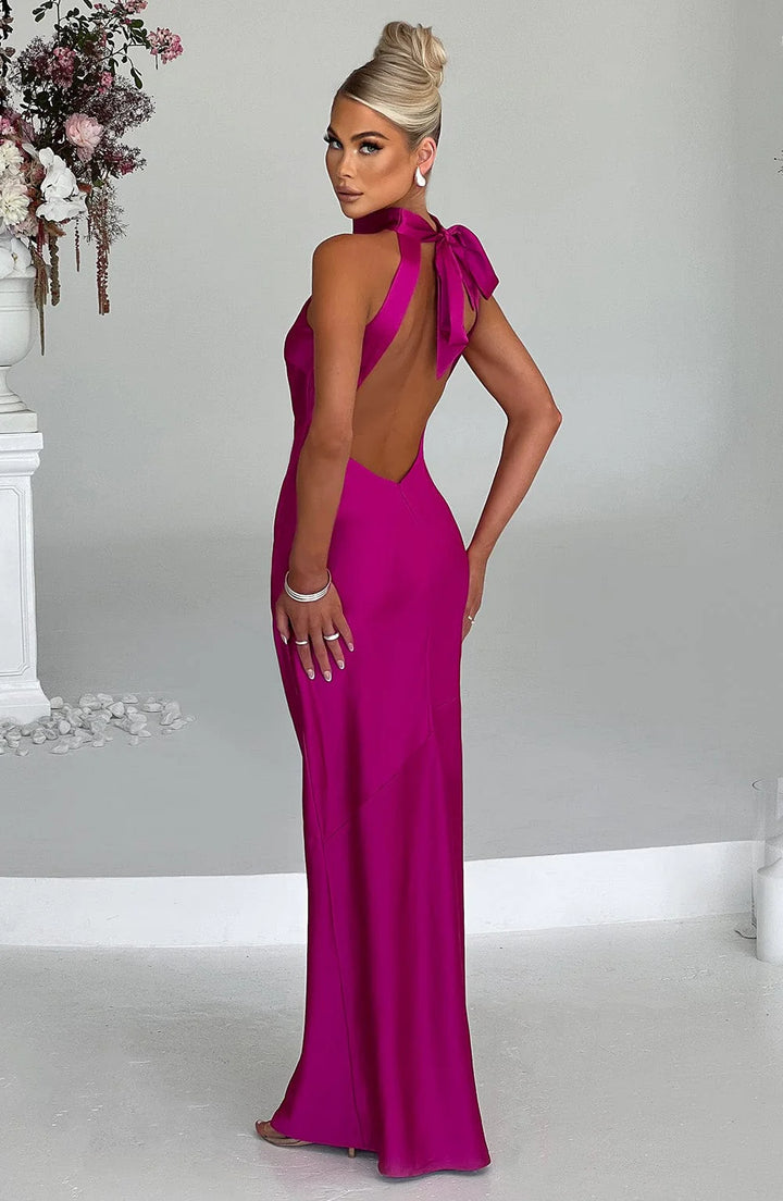 Victoria - Halter Satin Gown