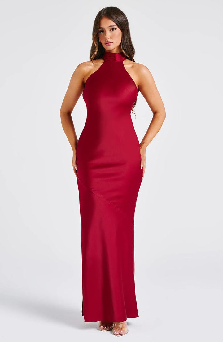 Victoria - Halter Satin Gown