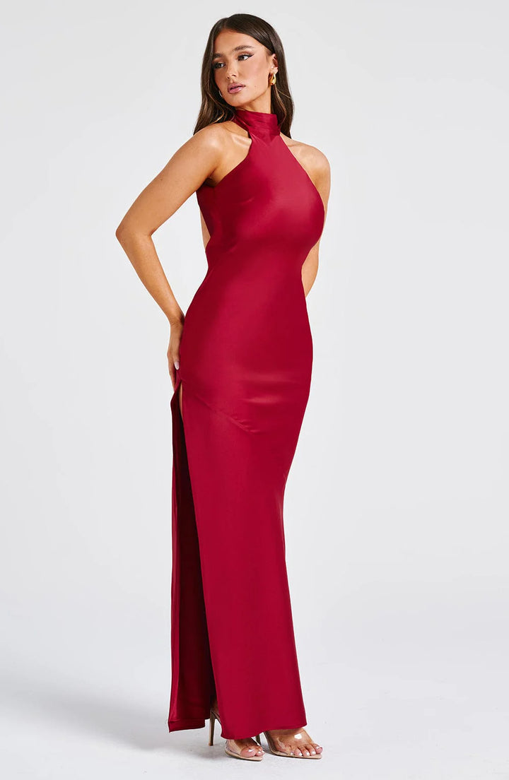 Victoria - Halter Satin Gown