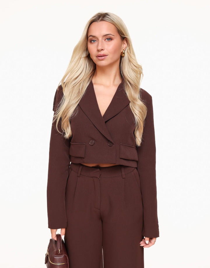 Warm Brown F/W Edit Cropped LS - Blazer