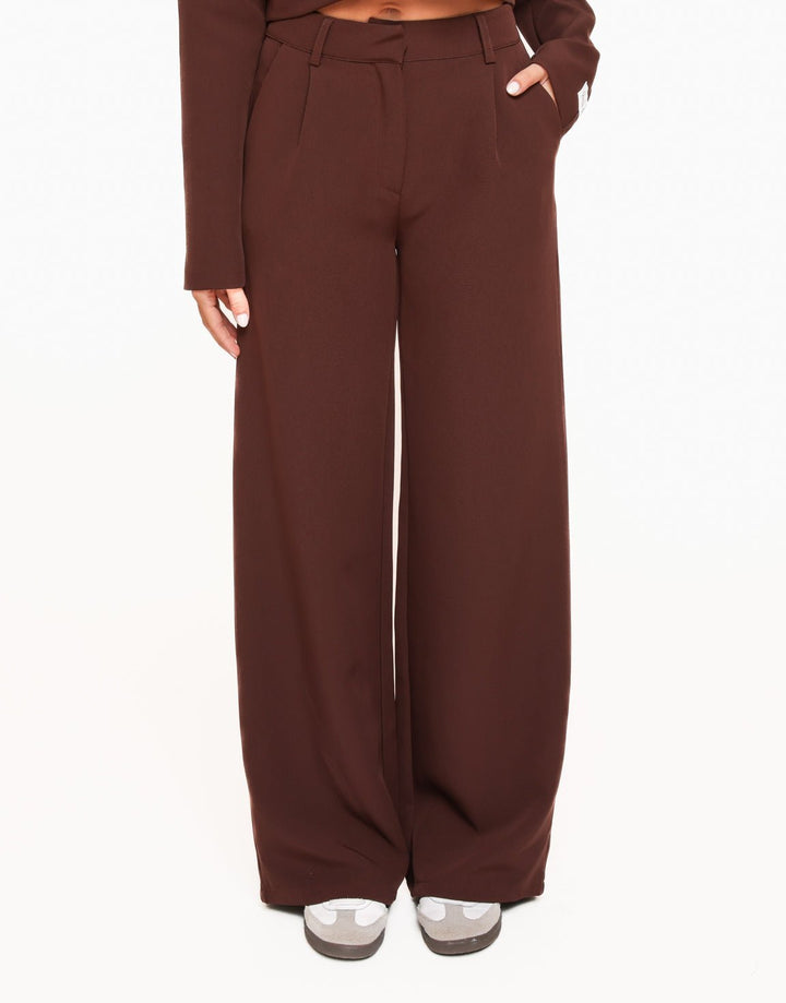 Warm Bruine F/W Edit Hoge Taille - Pantalon