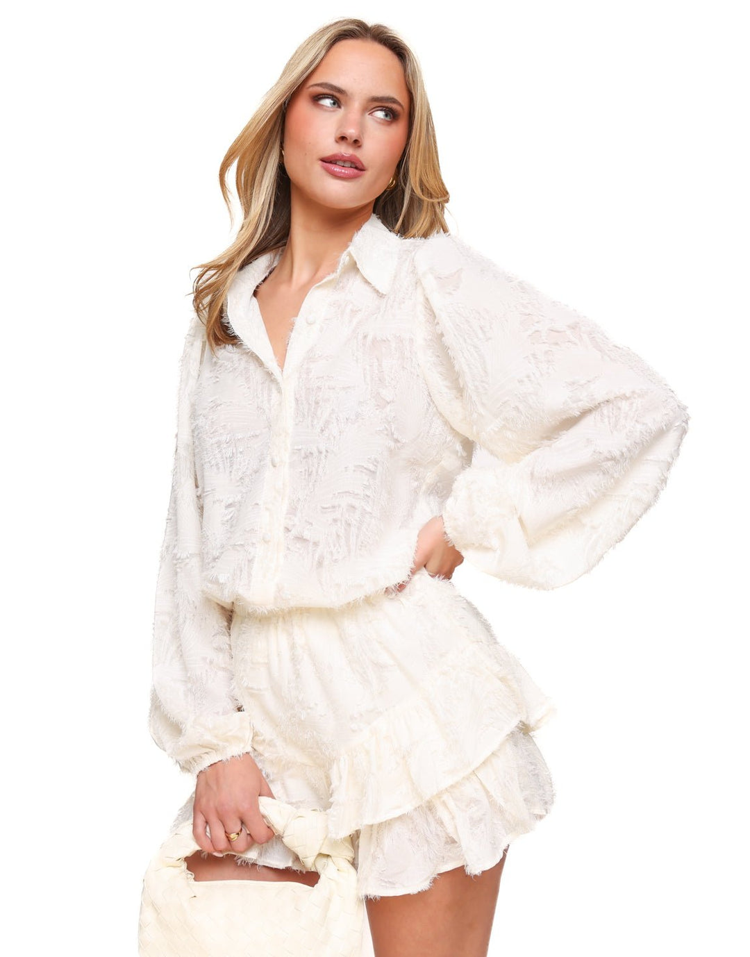 White Balloon Sleeves - Blouse