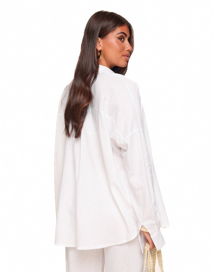White Linen Oversized - Blouse