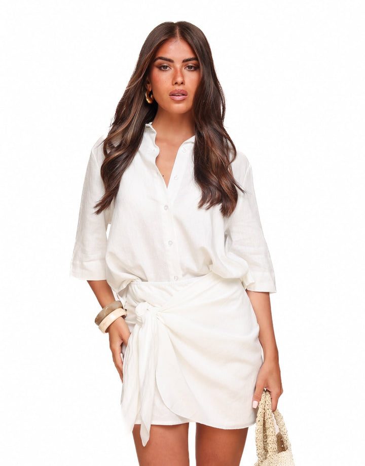 White Linen SS - Blouse