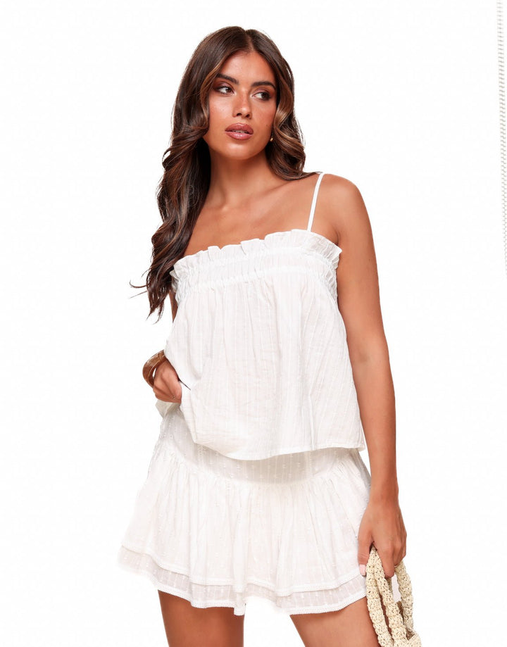 White Sleeveless Wide - Top