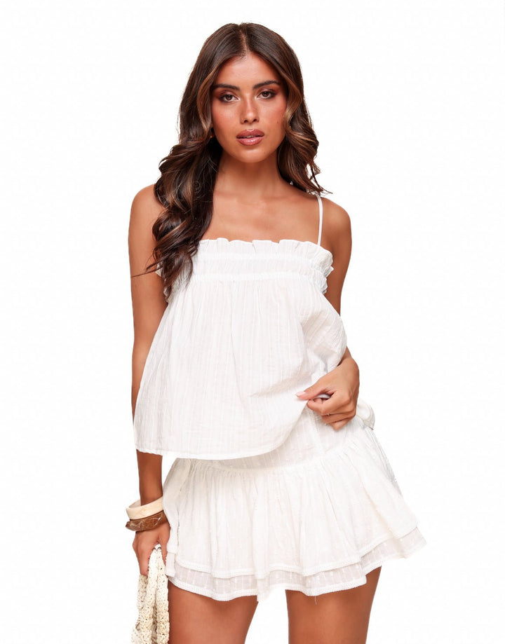 White Sleeveless Wide - Top