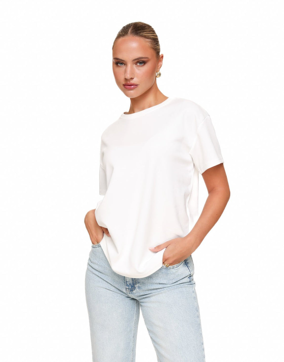 White Oversized Basic SS - T-shirt