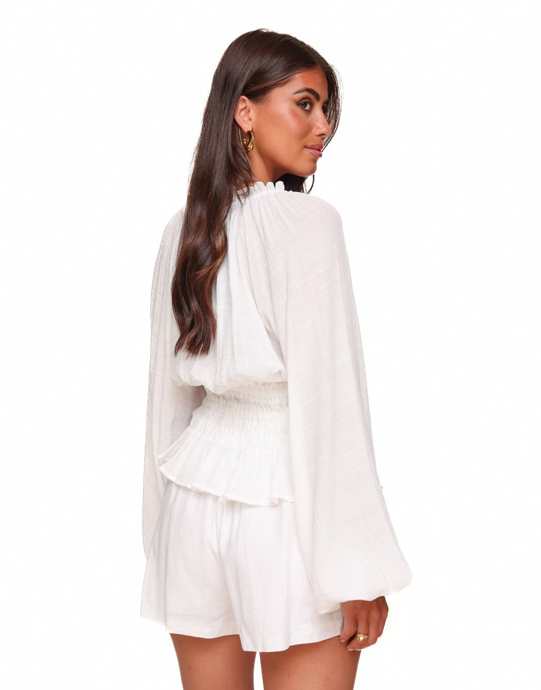 White Puffsleeve LS - Blouse
