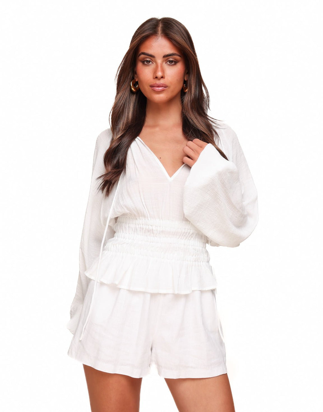 White Puffsleeve LS - Blouse