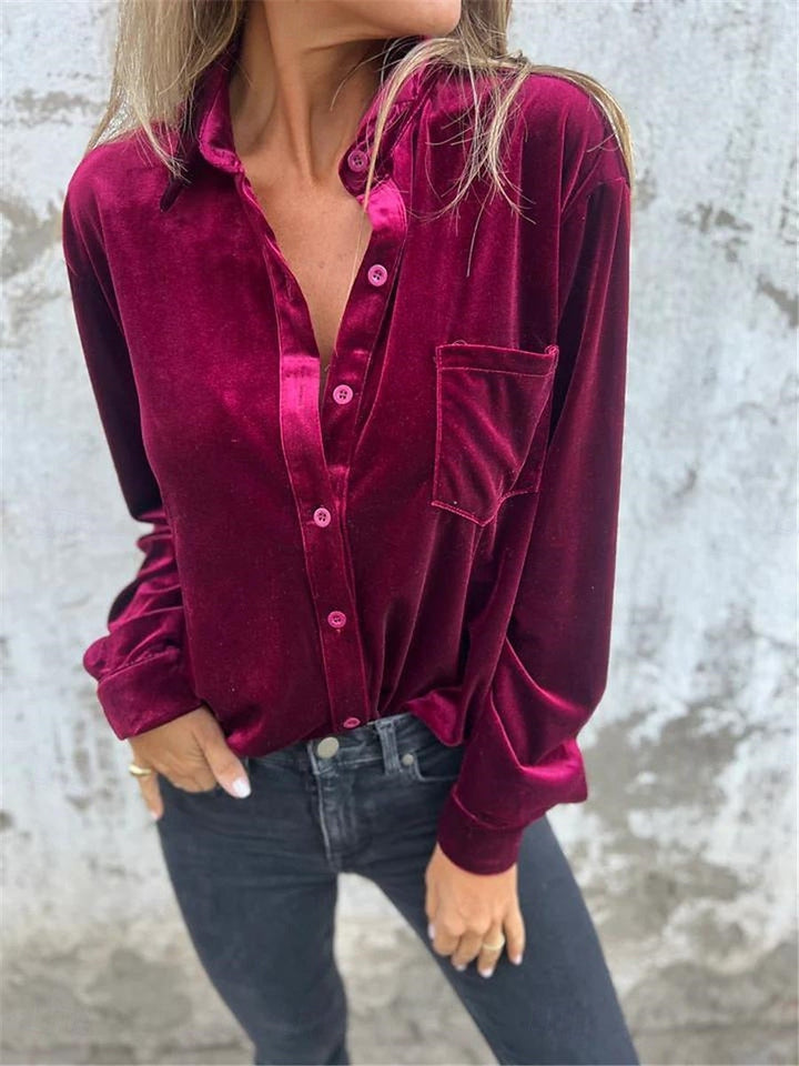 Velvet Afterglow Button Shirt