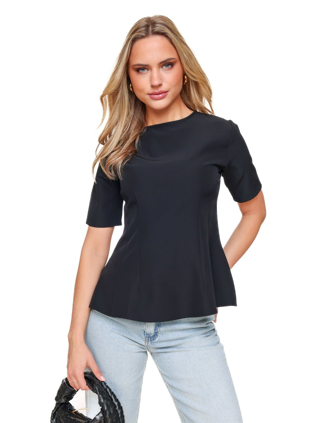 Black Peplum SS - Top
