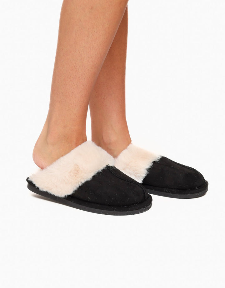 Black Fluffy - Slippers