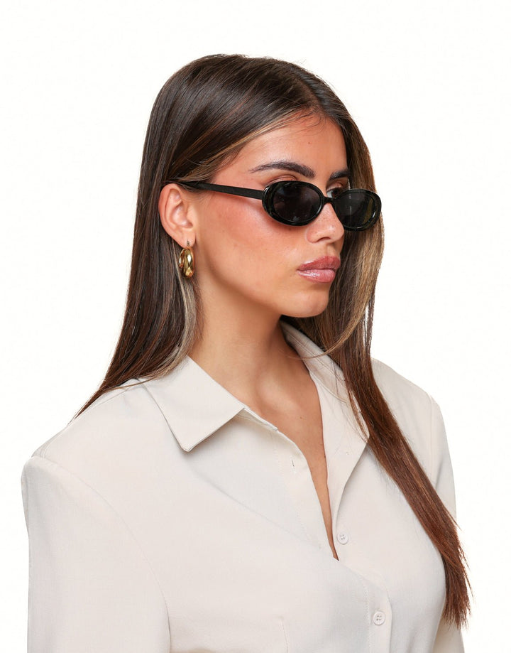 Black Small Oval - Sunglasses