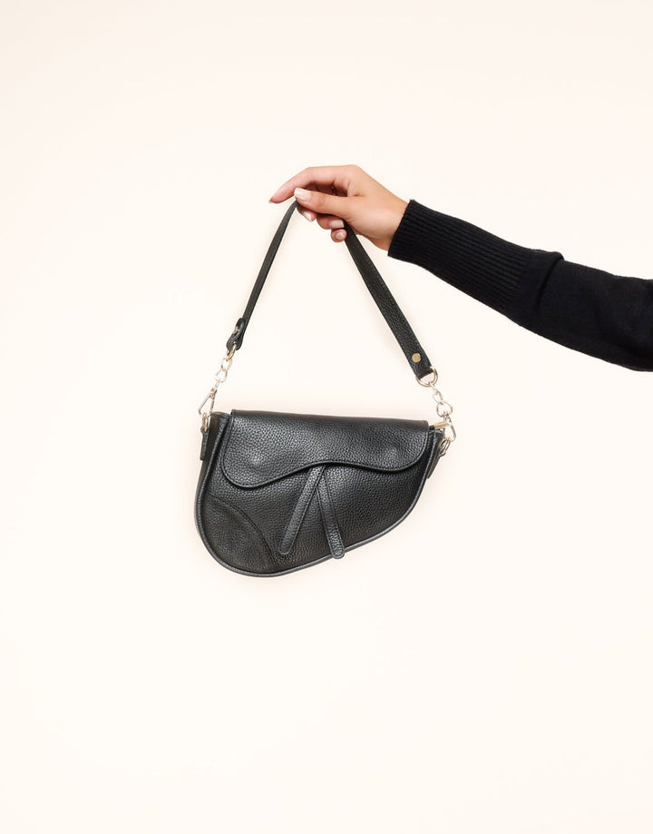 Black Leather Saddle - Bag