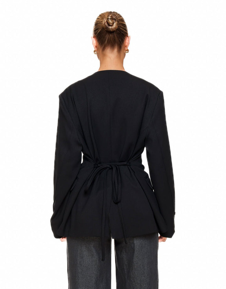 Black Oversized Wrapped - Blazer