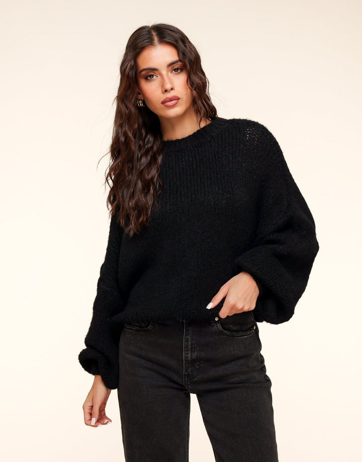 Black Wool Knitted - Sweater