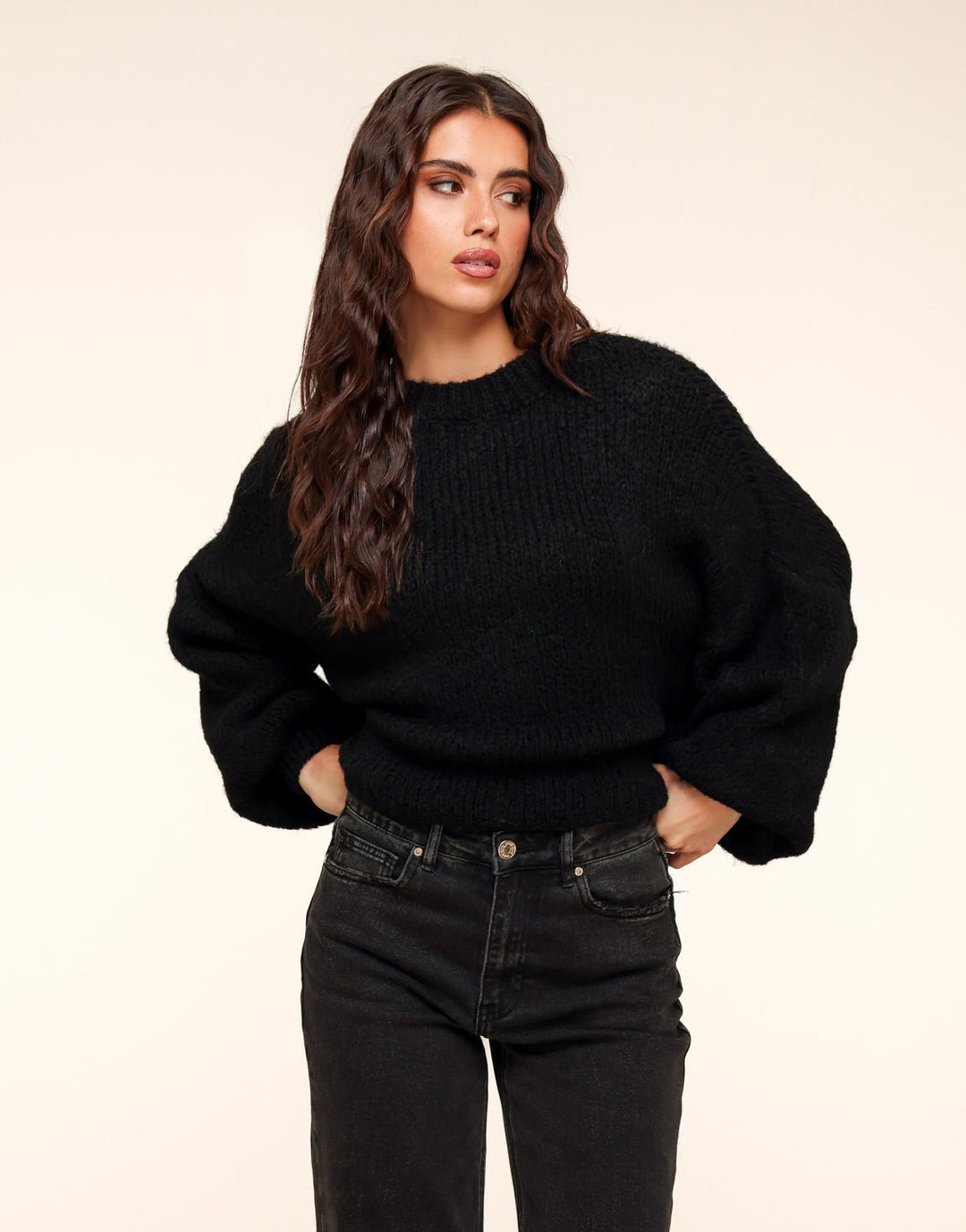 Black Wool Knitted - Sweater